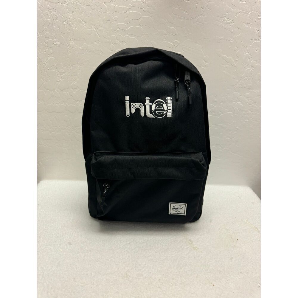 Herschel Black Classic Backpack Front‎ Pocket Intel Logo 100 Polyester Size OS